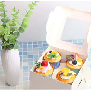 🆕 12Packs 6x6x5 Inches White Cake Boxes with Window With Stickers and Twine